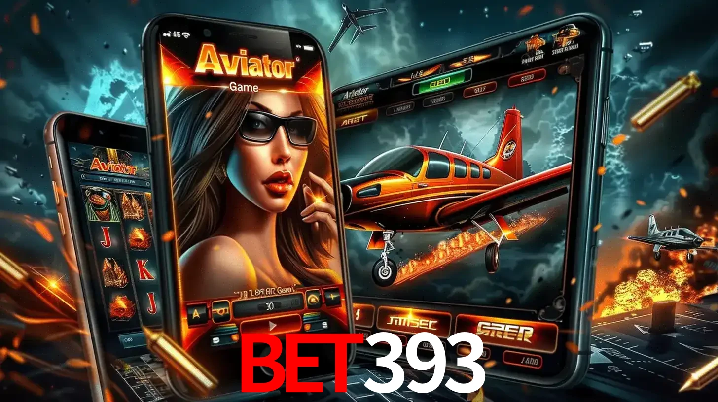 O popular jogo de apostas Aviator exibido em vários celulares e tablets, mostrando a interface emocionante e a ação de voo disponíveis para jogar agora no BET393.