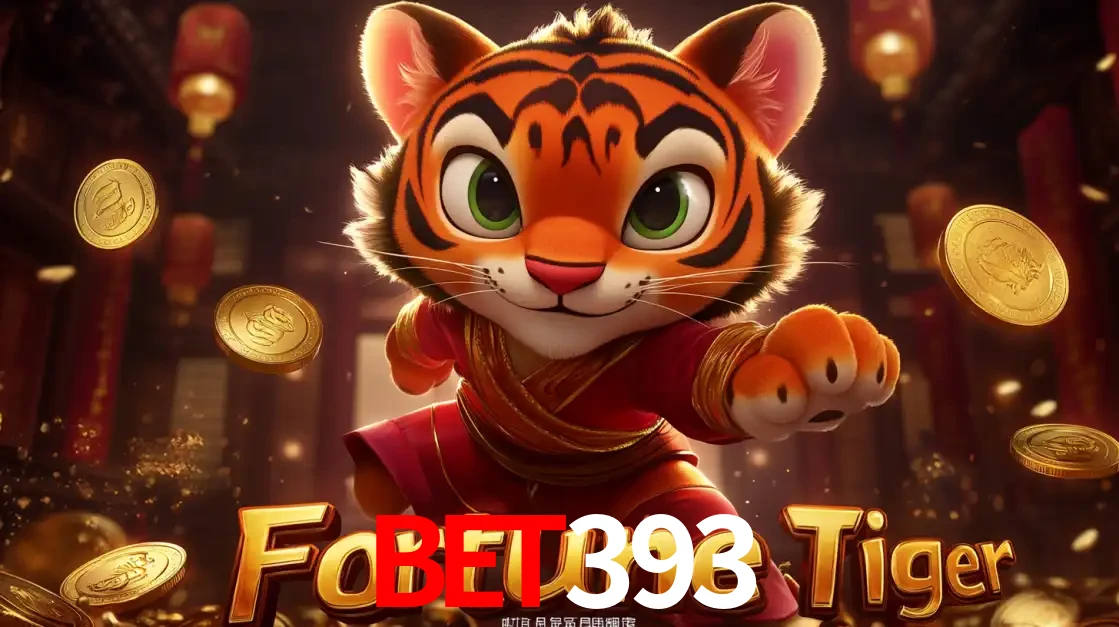 O carismático mascote do jogo de slot Fortune Tiger, um tigre fofo em pose de artes marciais, pronto para trazer sorte e multiplicadores de ganhos no cassino online BET393.